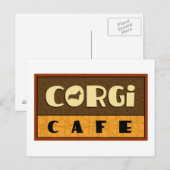 Corgi Cafe Briefkaart (Voorkant / Achterkant)