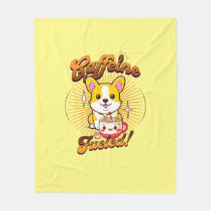 CORGI CAFEÏNE BRANDSTOF! FLEECE DEKEN