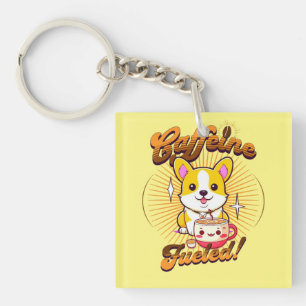 CORGI CAFEÏNE BRANDSTOF! SLEUTELHANGER