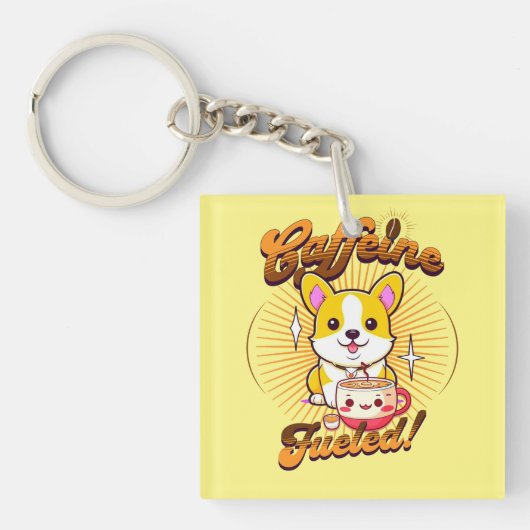CORGI CAFEÏNE BRANDSTOF! SLEUTELHANGER (voorkant)