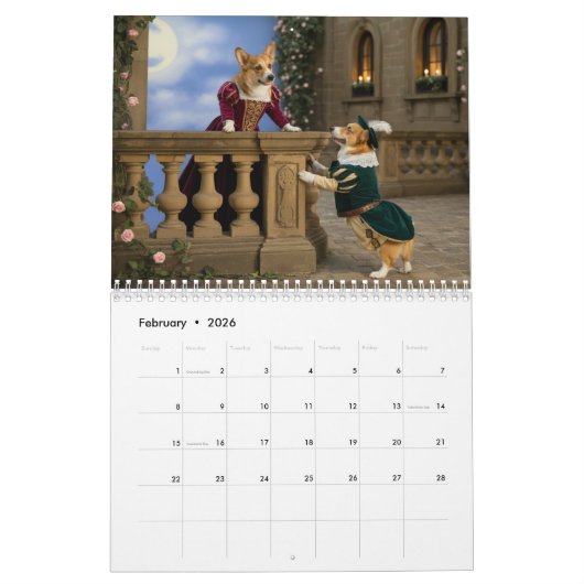 Corgi Calendar Kalender (Feb 2026)
