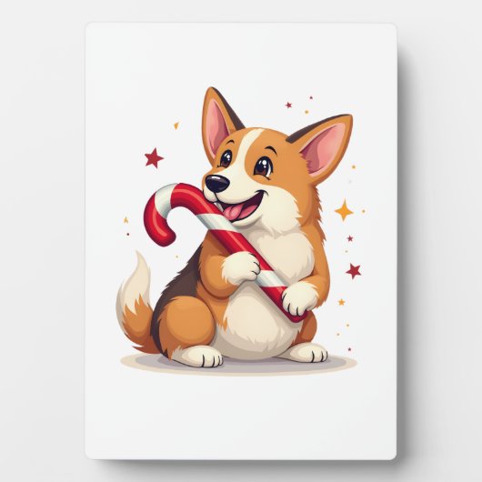 Corgi Candy Cane Joy Fotoplaat (voorkant)