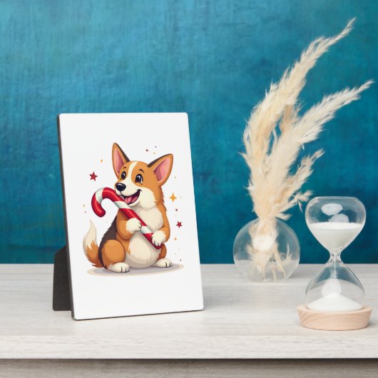 Corgi Candy Cane Joy Fotoplaat (Zijkant)