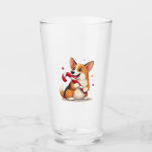 Corgi Candy Cane Joy Glas (Voorkant)