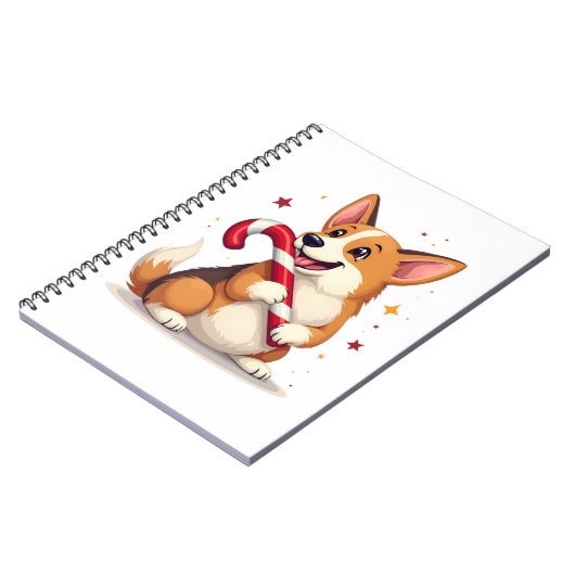 Corgi Candy Cane Joy Notitieboek (Linkerzijde)