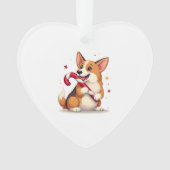 Corgi Candy Cane Joy Ornament (voorkant)