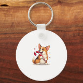 Corgi Candy Cane Joy Sleutelhanger (Voorkant)