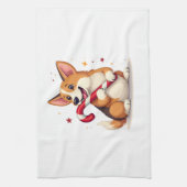 Corgi Candy Cane Joy Theedoek (Verticaal)