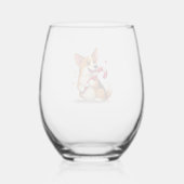 Corgi Candy Cane Vreugde Wijnglas Zonder Voet (Achterkant)