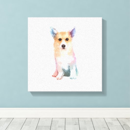 Corgi Canvas Afdruk (Insitu (Houten vloer))