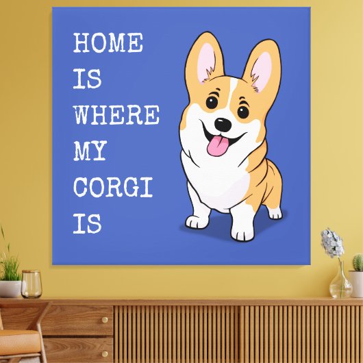 Corgi Canvas Afdruk (Insitu (Woonkamer))