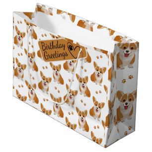 Corgi Cartoon Pattern met Custom Greeting Groot Cadeauzakje