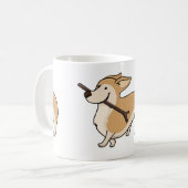 corgi cartoon w stick koffiemok (Voorkant links)