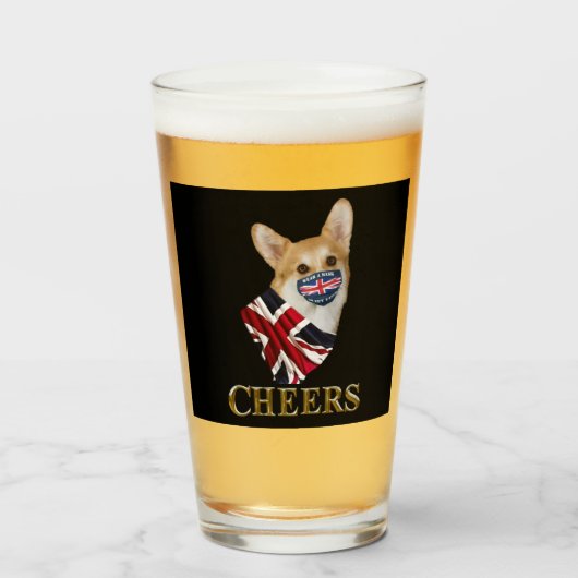 CORGI CHEERS GLAS (Voorkant gevuld)