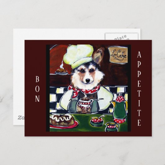 Corgi Chef Briefkaart (Voorkant / Achterkant)