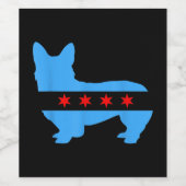 Corgi Chicago Dog Lover Wijn Etiket (Enkel label)