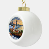 Corgi Christmas Boat Holiday Keramische Bal Ornament (Rechts)