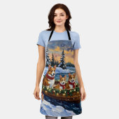 Corgi Christmas Boat Holiday Schort (Gedragen)