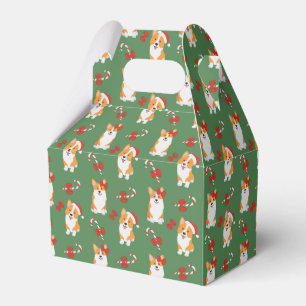 Corgi Christmas Candy Cane Pattern Bedankdoosjes