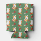 Corgi Christmas Candy Cane Pattern Blikjeskoeler (Achterkant)