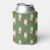 Corgi Christmas Candy Cane Pattern Blikjeskoeler (Blikje Achterkant)