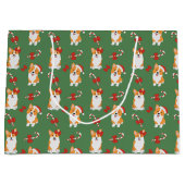 Corgi Christmas Candy Cane Pattern Groot Cadeauzakje (Voorkant)