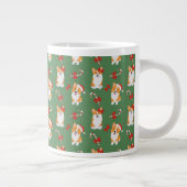 Corgi Christmas Candy Cane Pattern Grote Koffiekop (Rechts)