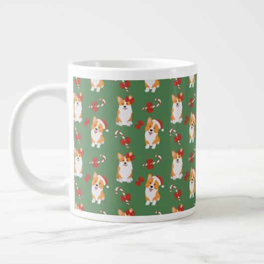 Corgi Christmas Candy Cane Pattern Grote Koffiekop (Links)