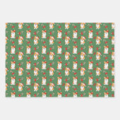 Corgi Christmas Candy Cane Pattern Inpakpapier Vel (Voorkant 3)