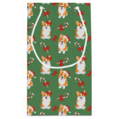 Corgi Christmas Candy Cane Pattern Klein Cadeauzakje (Achterkant)