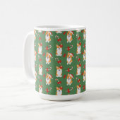 Corgi Christmas Candy Cane Pattern Koffiemok (Voorkant links)