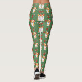 Corgi Christmas Candy Cane Pattern Leggings (Achterkant)