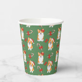 Corgi Christmas Candy Cane Pattern Papieren Bekers (Links)