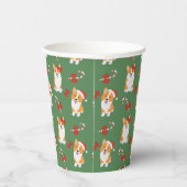 Corgi Christmas Candy Cane Pattern Papieren Bekers (Rechts)