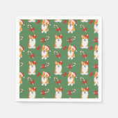 Corgi Christmas Candy Cane Pattern Servet (Voorkant)
