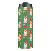 Corgi Christmas Candy Cane Pattern Thermosbeker (Voorkant)