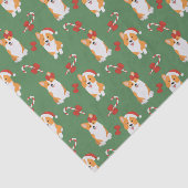 Corgi Christmas Candy Cane Pattern Tissuepapier (Detail)