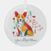 Corgi Christmas Chaos Funny Dog Ornament (Voorkant)