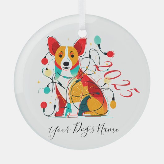 Corgi Christmas Chaos Funny Dog Ornament (Voorkant)