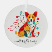 Corgi Christmas Chaos Funny Dog Ornament (Achterkant)
