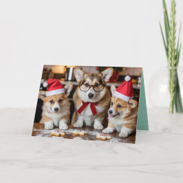 Corgi Christmas Cookie Card Kaart