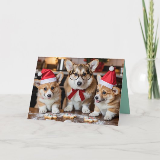 Corgi Christmas Cookie Card Kaart (Voorkant)