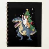 Corgi Christmas Dinosaur Tree Rex Vakantie Kerstmi Planner (Voorkant)