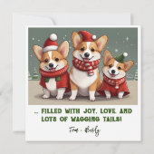 Corgi Christmas Flat Kaart (Achterkant)