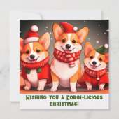 Corgi Christmas Flat Kaart (Voorkant)