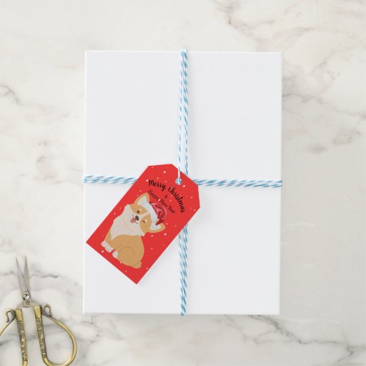 Corgi Christmas Gift Label Cadeaulabel (Met Touw)