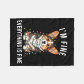 Corgi Christmas I'm Fine Everything Is Fine  Fleece Deken (Voorkant (Horizontaal))