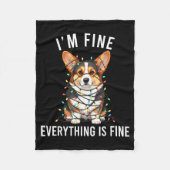 Corgi Christmas I'm Fine Everything Is Fine  Fleece Deken (Voorkant)