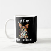 Corgi Christmas I'm Fine Everything Is Fine  Koffiemok (Links)