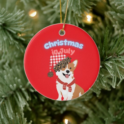 Corgi Christmas in July Ornament (Boom)